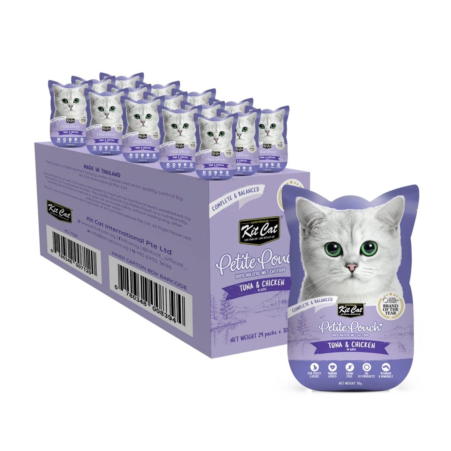 Kit Cat Petite Pouch 70g  Tuna & Chicken (1 Box 24pcs)