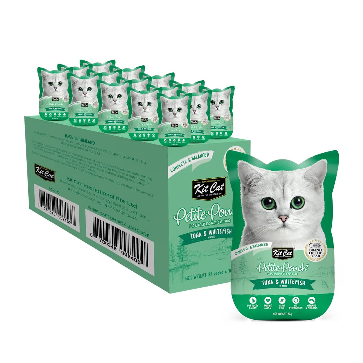 Kit Cat Petite Pouch 70g - Tuna & Whitefish (1 Box -24pcs)