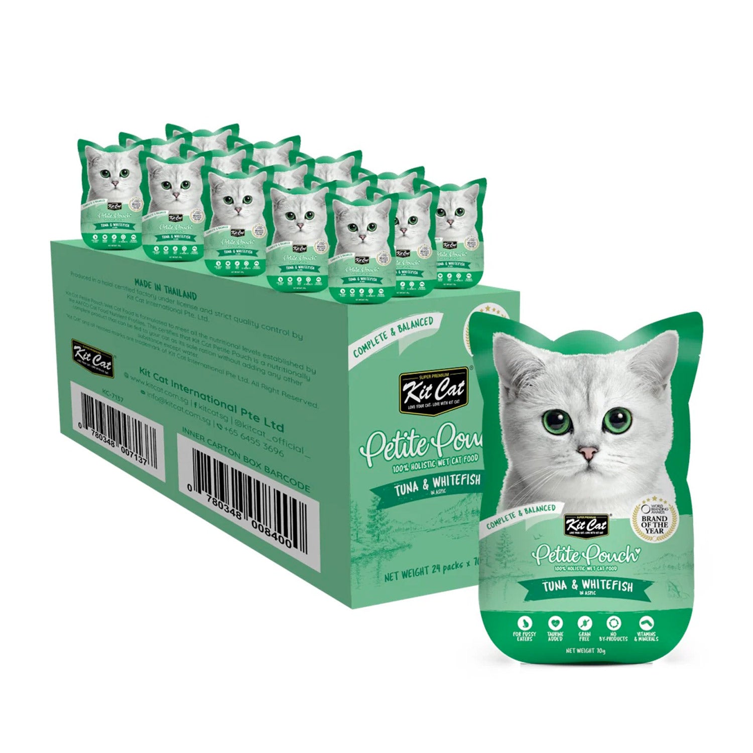 Kit Cat Petite Pouch 70g - Tuna & Whitefish (1 Box -24pcs)