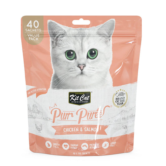 Kit Cat Purr Puree Chicken  &  Salmon (40 Sachets Value Pack)