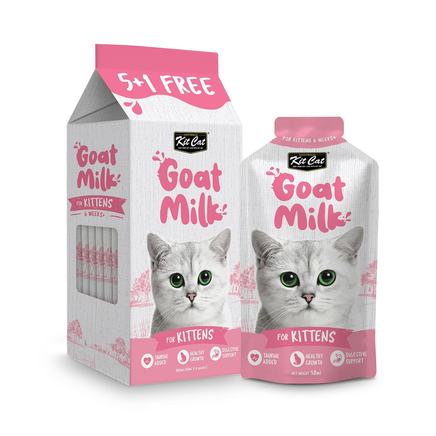 Kit Cat Goat Milk For Kittens 300ml ( 6 X 50ml )