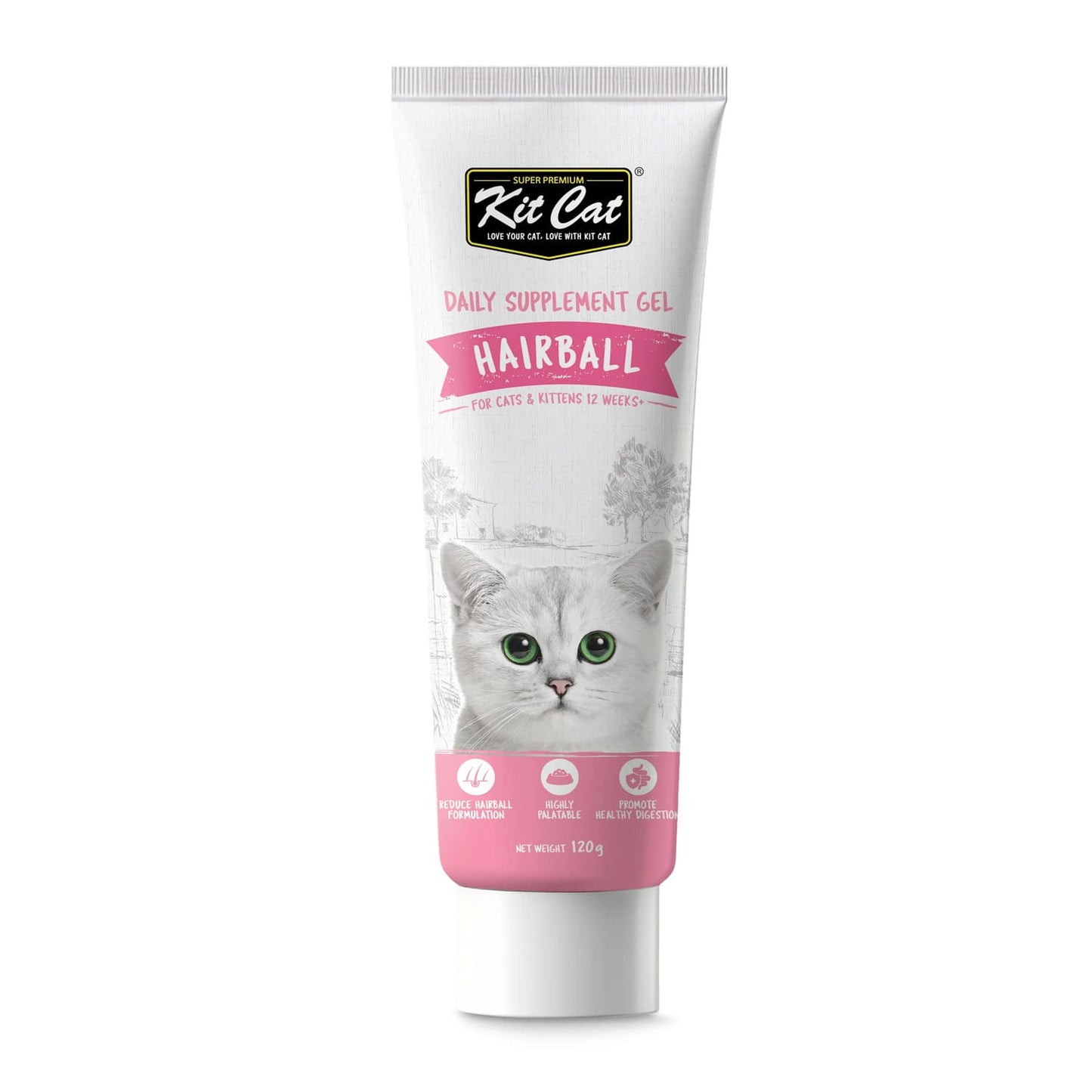 Kit Cat Daily Nutritional Supplement Gel For Cats & Kittens - Hairball (120g)