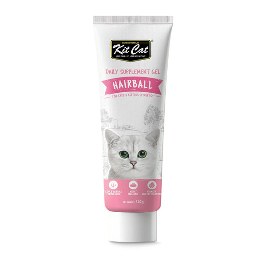 Kit Cat Daily Nutritional Supplement Gel For Cats & Kittens - Hairball (120g)