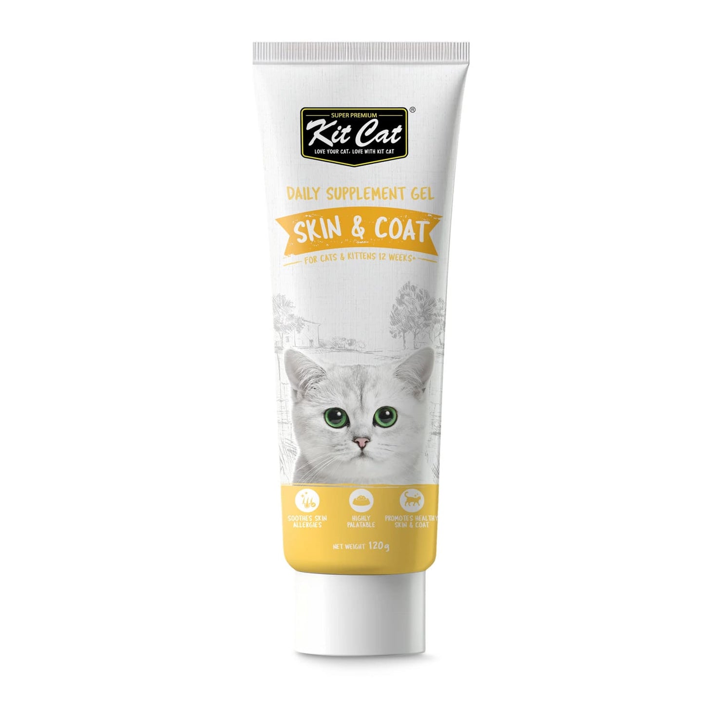 Kit Cat Daily Nutritional Supplement Gel For Cats  &  Kittens - Skin  &  Coat (120g)