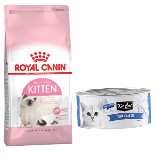 Royal Canin Feline Health Nutrition Kitten 2kg + Kit Cat Tuna Classic 80g