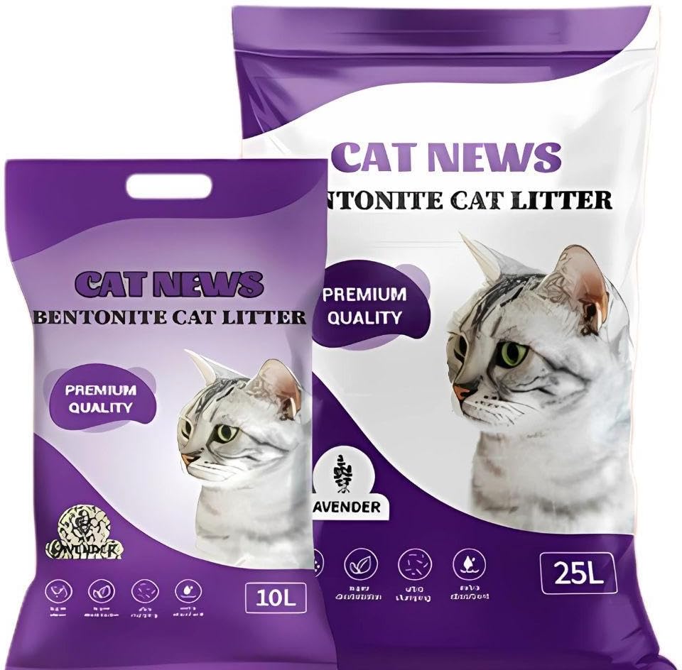 Cat News Premium Bentonite Cat Litter 10Ltr Lavender Fragrance