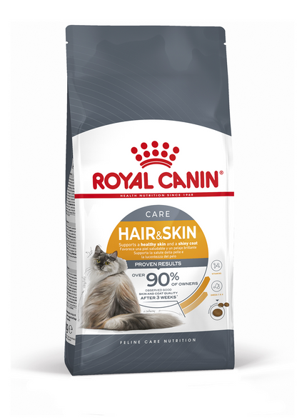 Buy 1 Get 2 Free. Buy a Royal Canin Feline Care Nutrition Hair & Skin 2 kg and GET FREE Royal Canin Feline Care Nutrition Hair & Skin Gravy (Wet Food - Pouches) 12 x 85 gm and also GET FREE Beaphar Catnip Bits 35Gm/ 75 Healthy Cat Treats