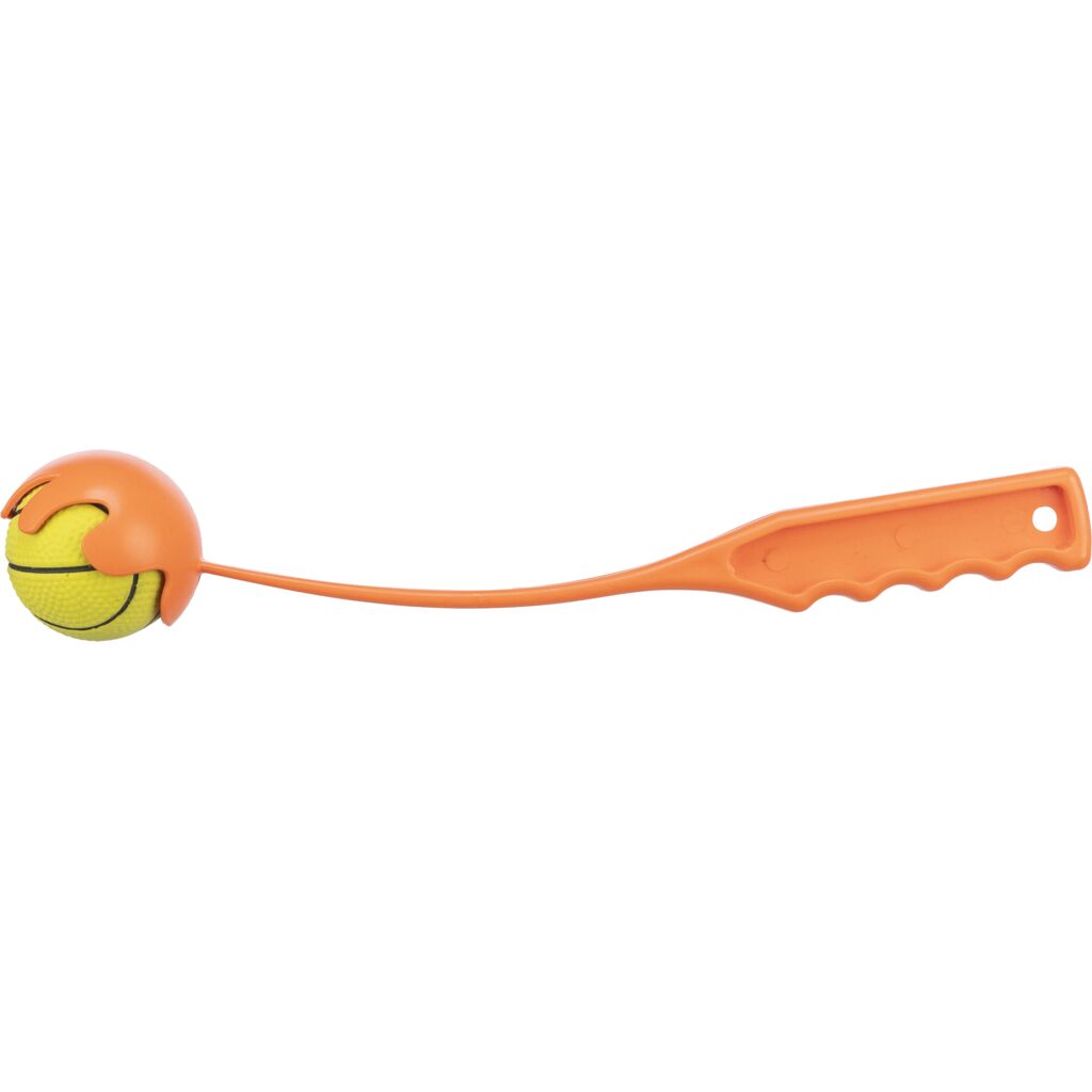 Trixie Ball Catapult with Plastic Handle Dog Toy - ORANGE/30CM