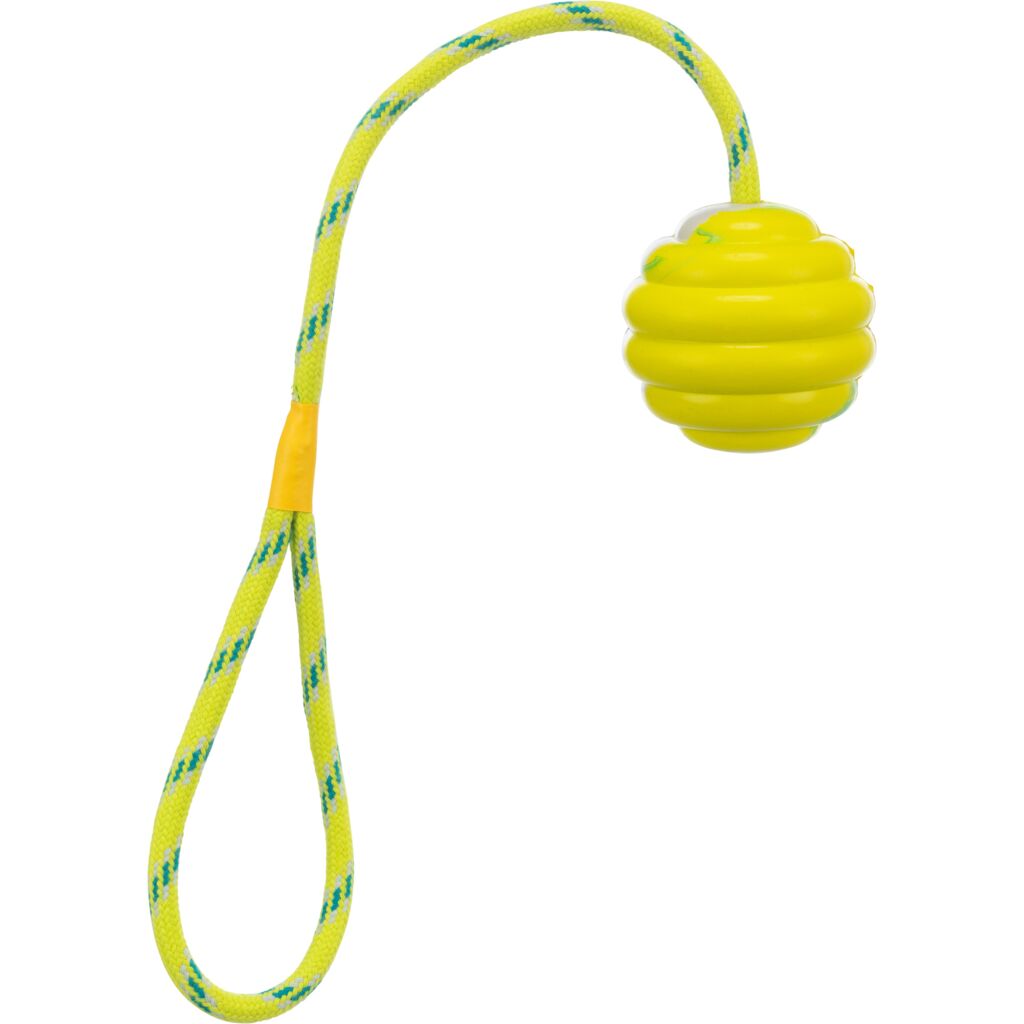 Trixie Wavy Ball on a Rope Dog Toy - LIME/6X30CM