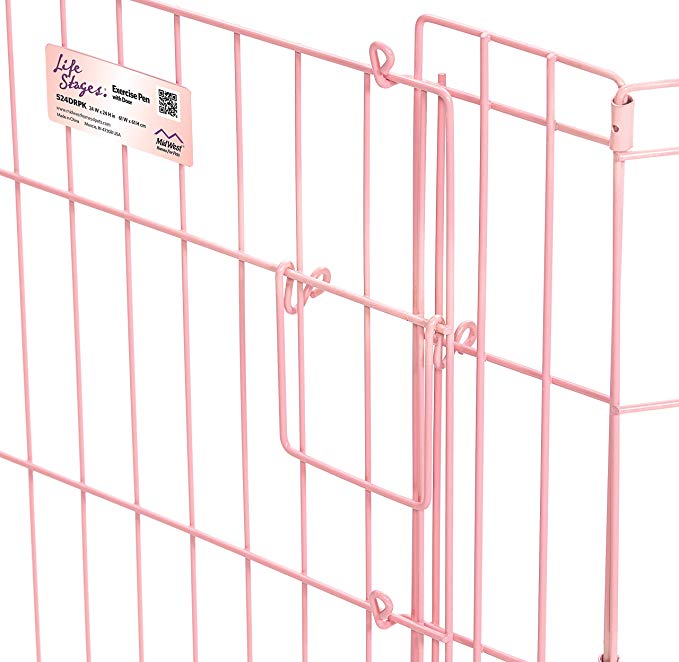 Pink Exercise Pen with Door 24"