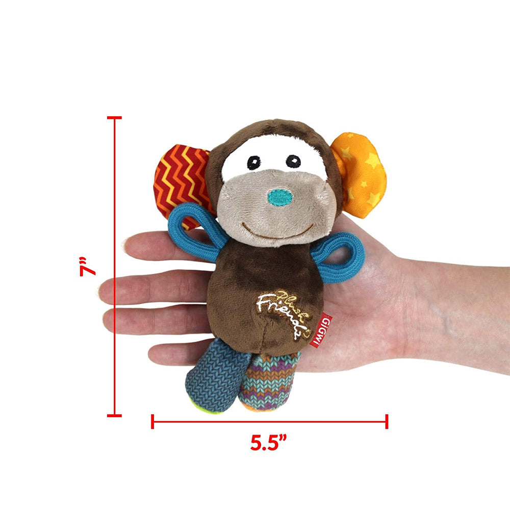 GiGwi Plush Friendz Squeaker Dog Toy - Monkey