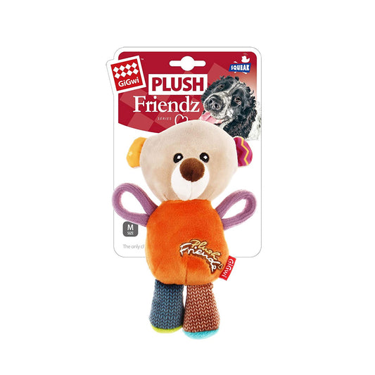 GiGwi Plush Friendz Squeaker Dog Toy - Bear