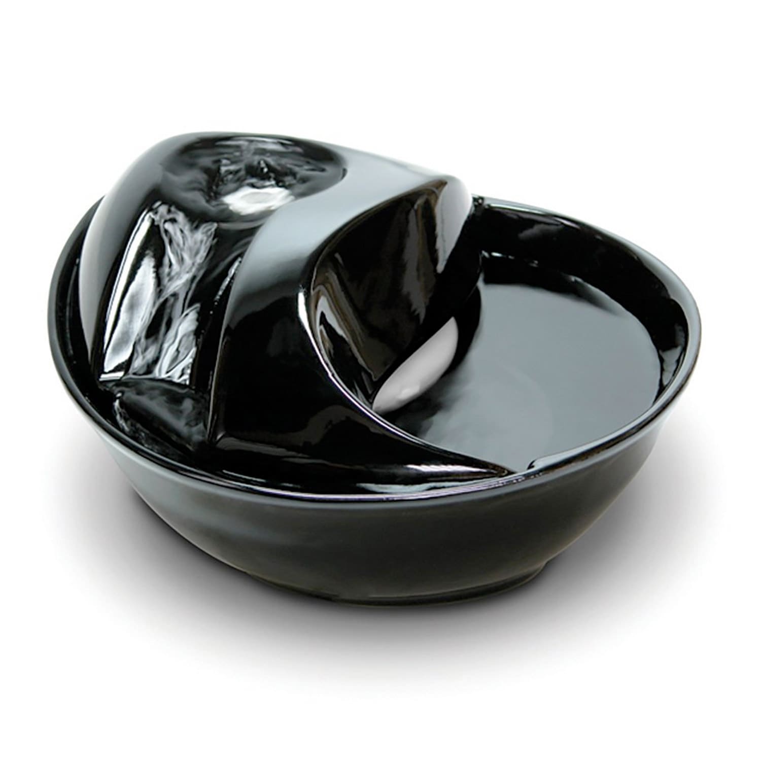 Raindrop Durable Ceramic Pet Fountain 60 oz (Black)