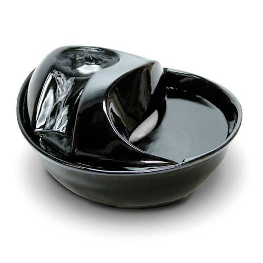 Raindrop Durable Ceramic Pet Fountain 60 oz (Black)