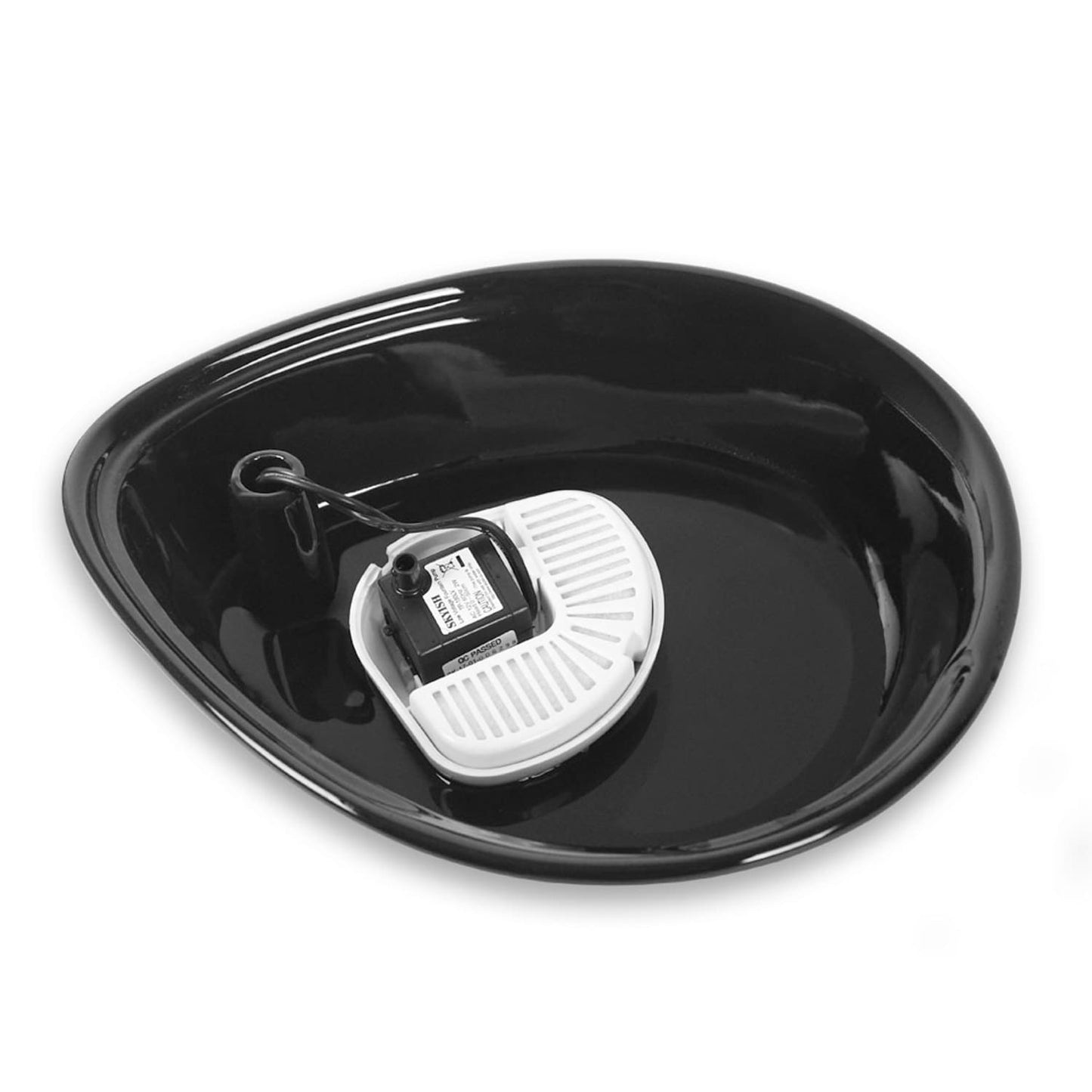 Raindrop Durable Ceramic Pet Fountain 60 oz (Black)