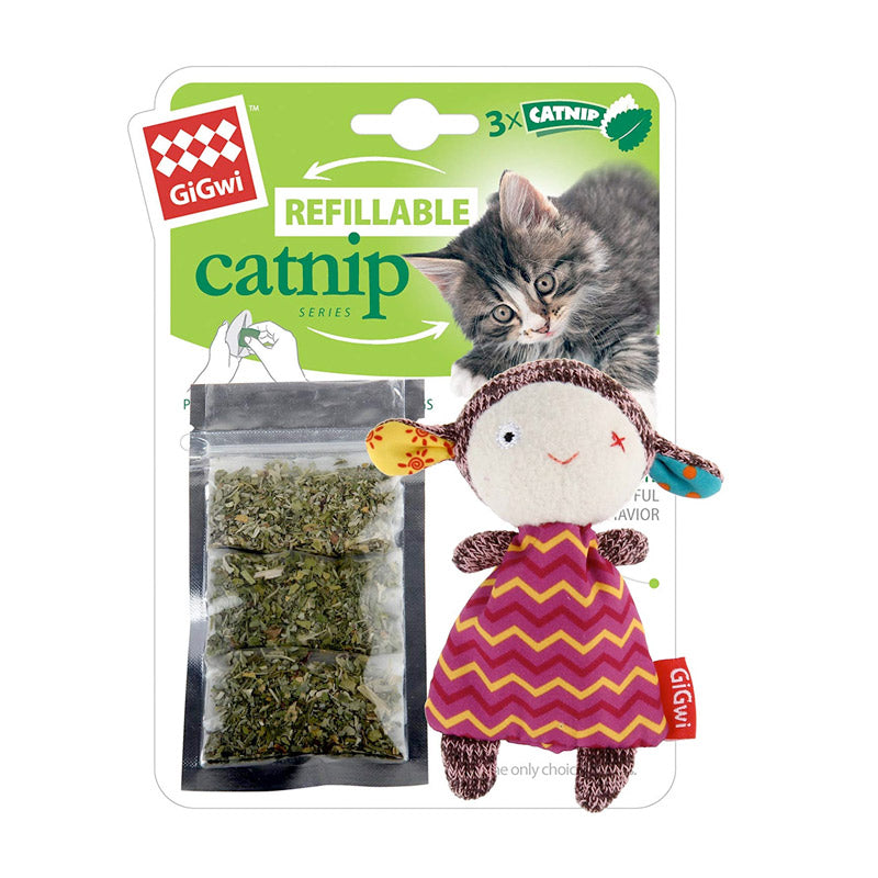 Refillable Catnip (Sheep) with 3 Catnip Teabags in Ziplock bag
