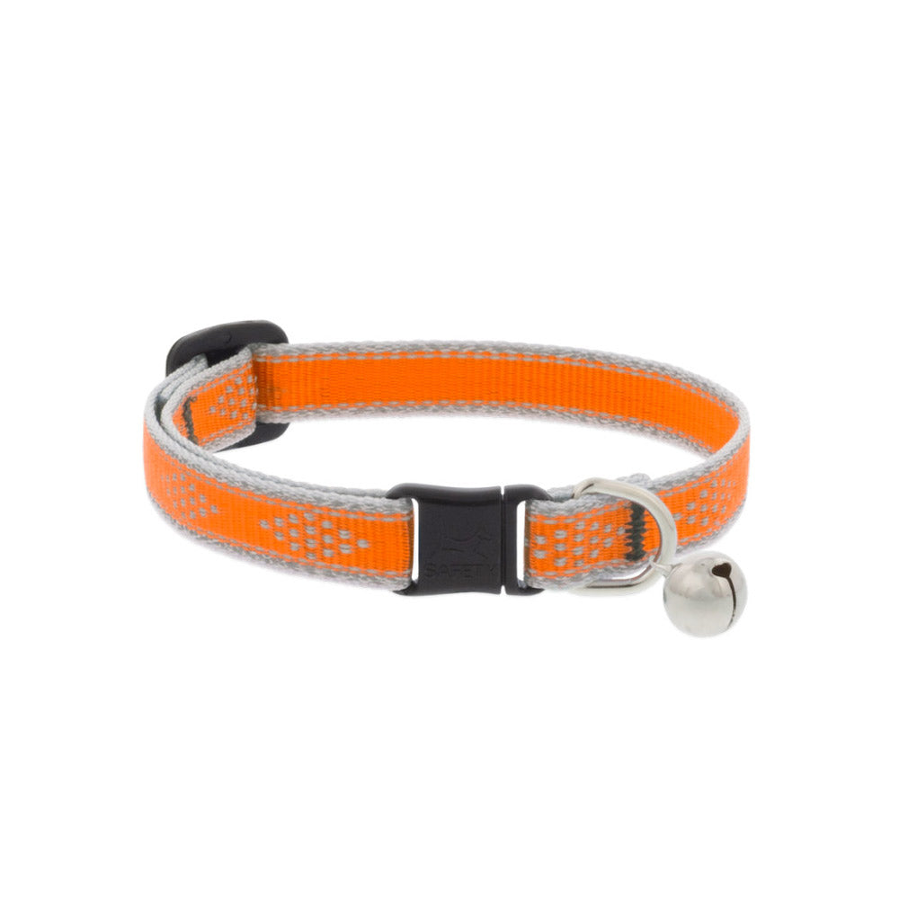 Reflective Safety Cat Collar - Orange Diamond - With Bell