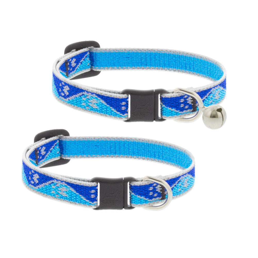 Reflective Safety Cat Collar - Blue Paws