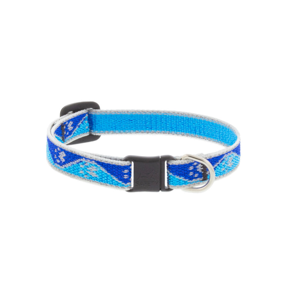 Reflective Safety Cat Collar - Blue Paws - Without Bell