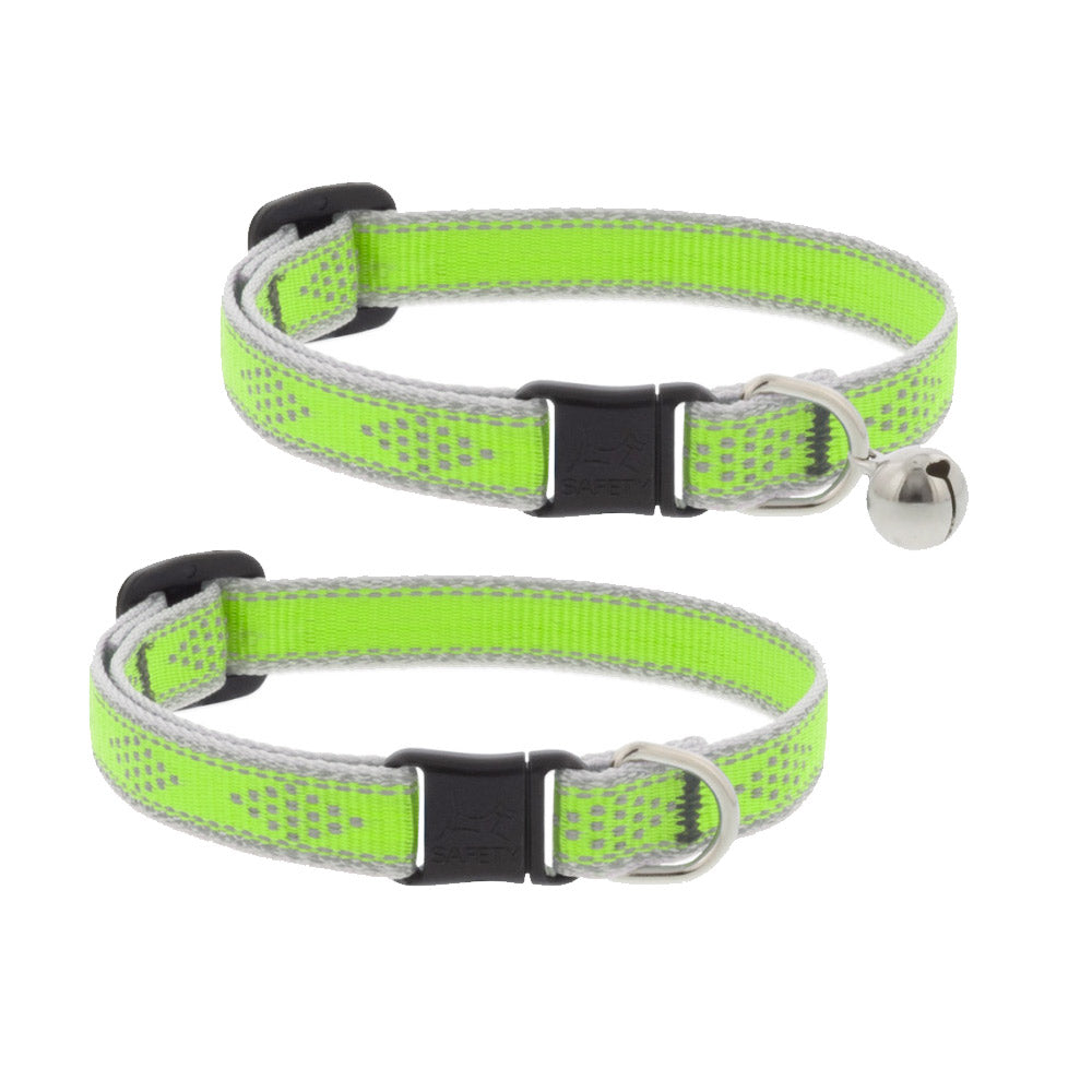 Reflective Safety Cat Collar - Green Diamond