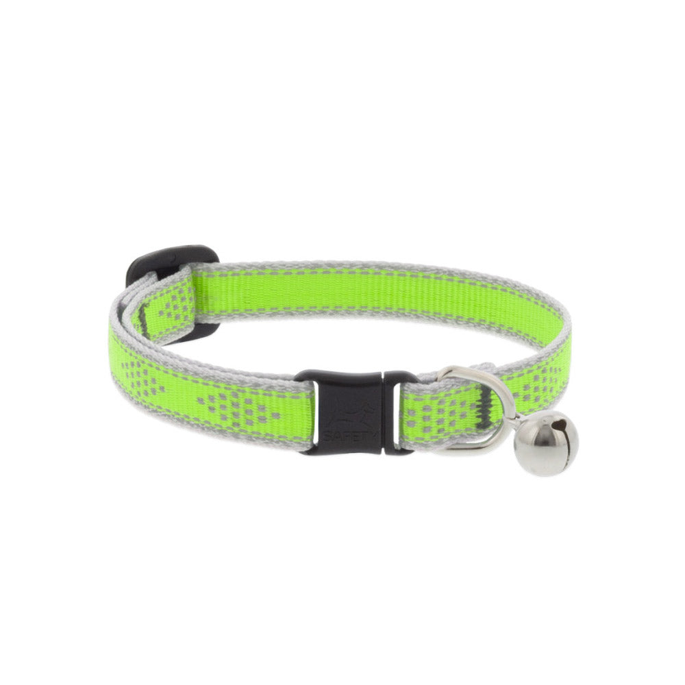 Reflective Safety Cat Collar - Green Diamond - With Bell