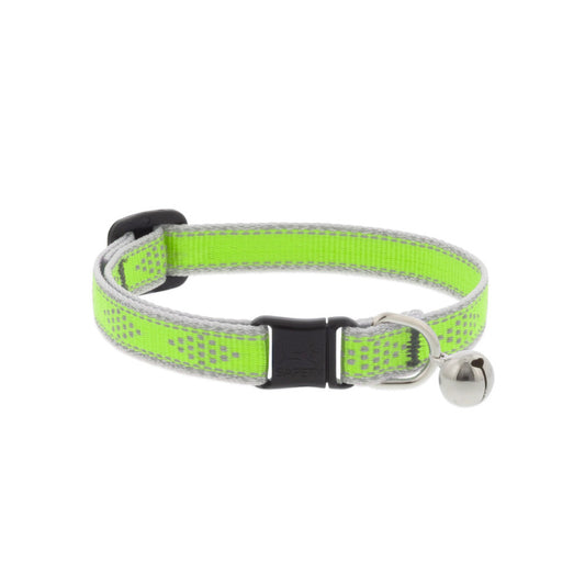 Reflective Safety Cat Collar - Green Diamond - With Bell