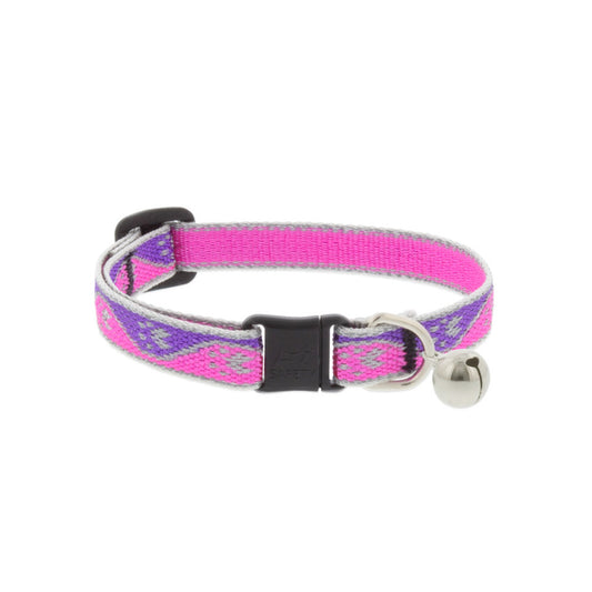 Reflective Safety Cat Collar - Pink Paws - With Bell
