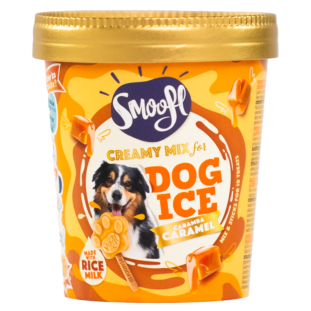 Smoofl Creamy Caramel Mix for Dog Ice with 10pcs Chew Sticks - 105G