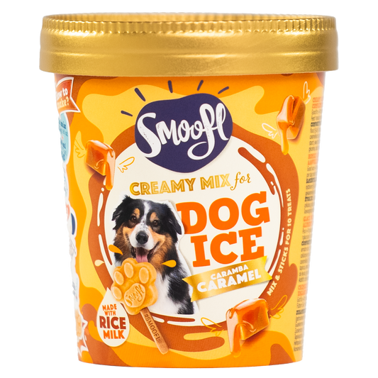 Smoofl Creamy Caramel Mix for Dog Ice with 10pcs Chew Sticks - 105G