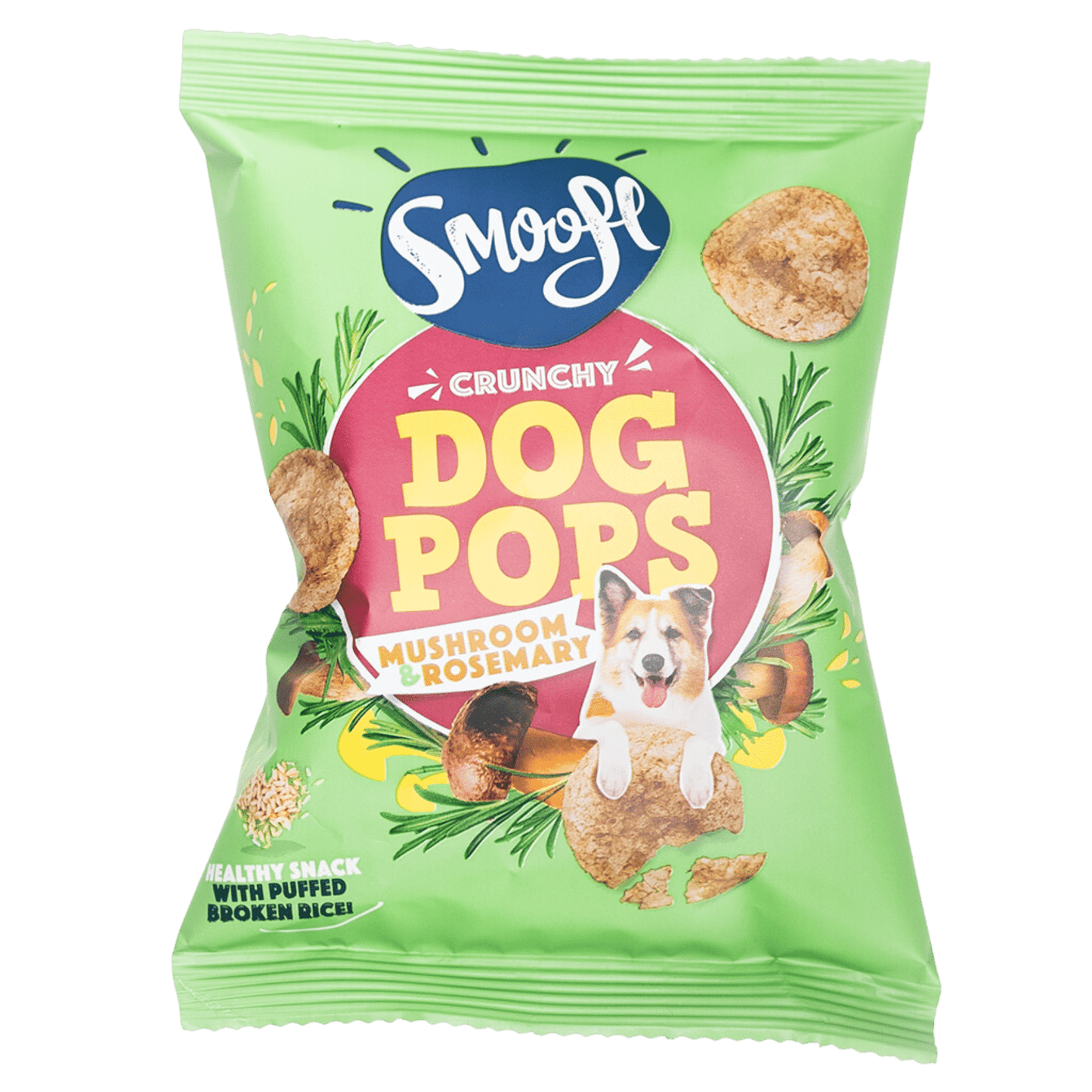 Smoofl Crunchy Mushroom & Rosemary Pops Dog Treats - 24G