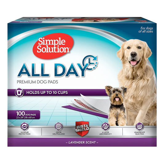 Simple Solution All Day Premium Dog Pads  Pack of 100 (Slightly damaged Master Carton)