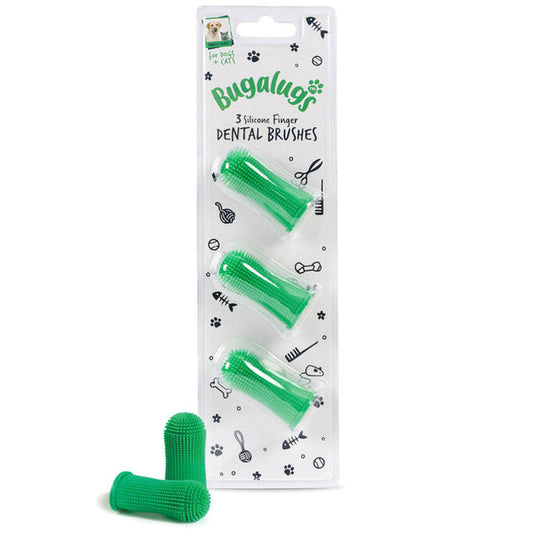 Bugalugs Finger Brush for Dogs & Cats - 3PIECES