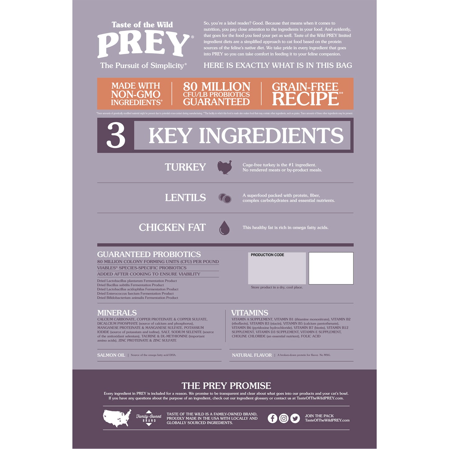 PREY Turkey Limited Ingredient Formula for Cats