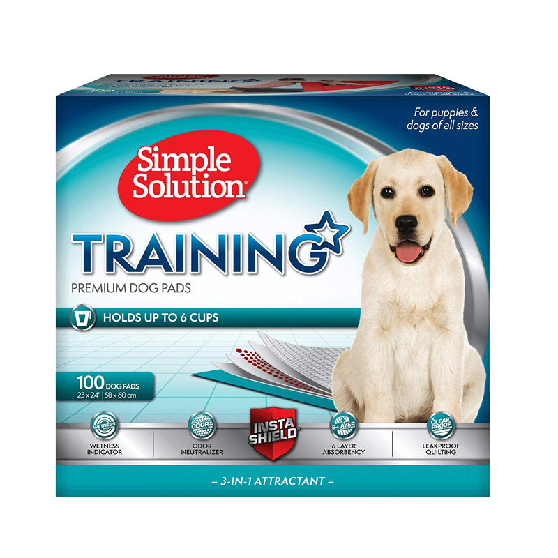 Simple Solution Premium Dog and Puppy Training Pads  Pack of 100 (Slightly damaged Master Carton)