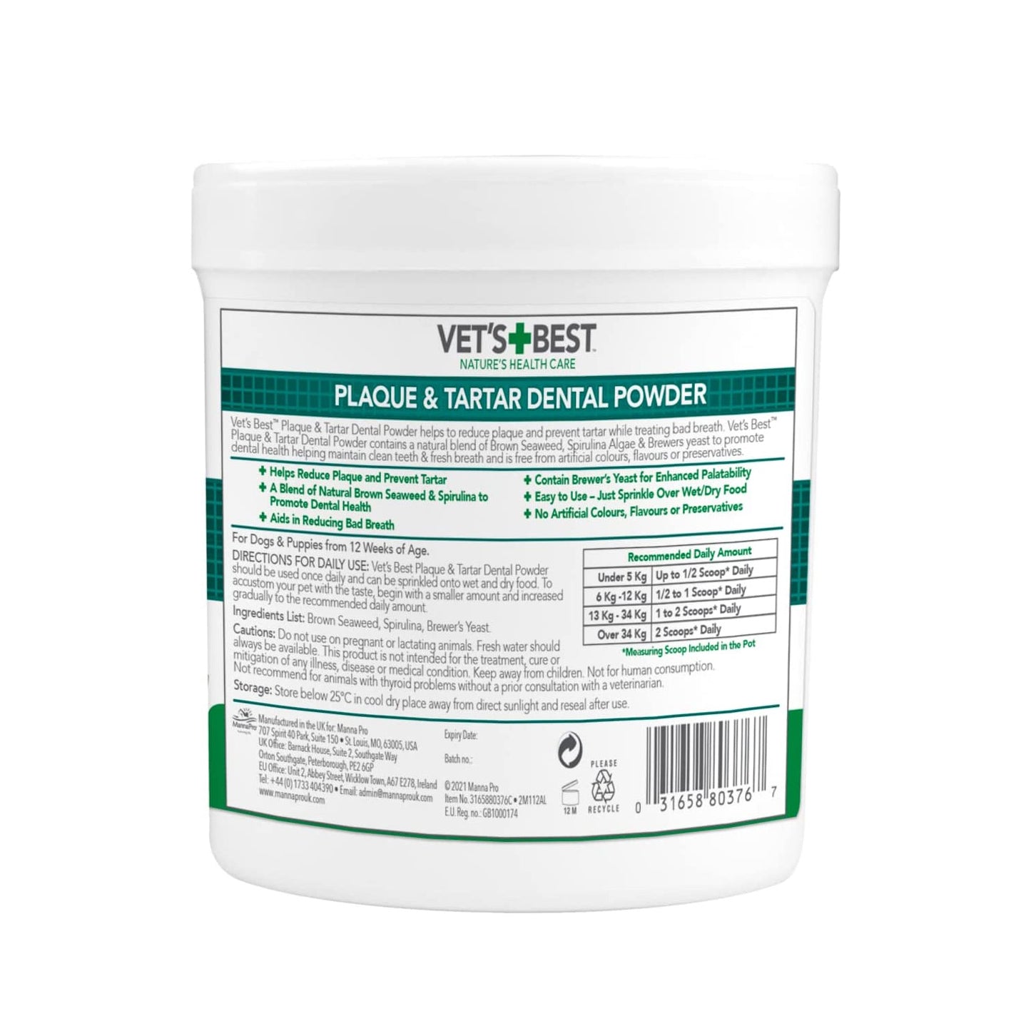 Vet's Best Advanced Dental Powder for Dogs - 90g