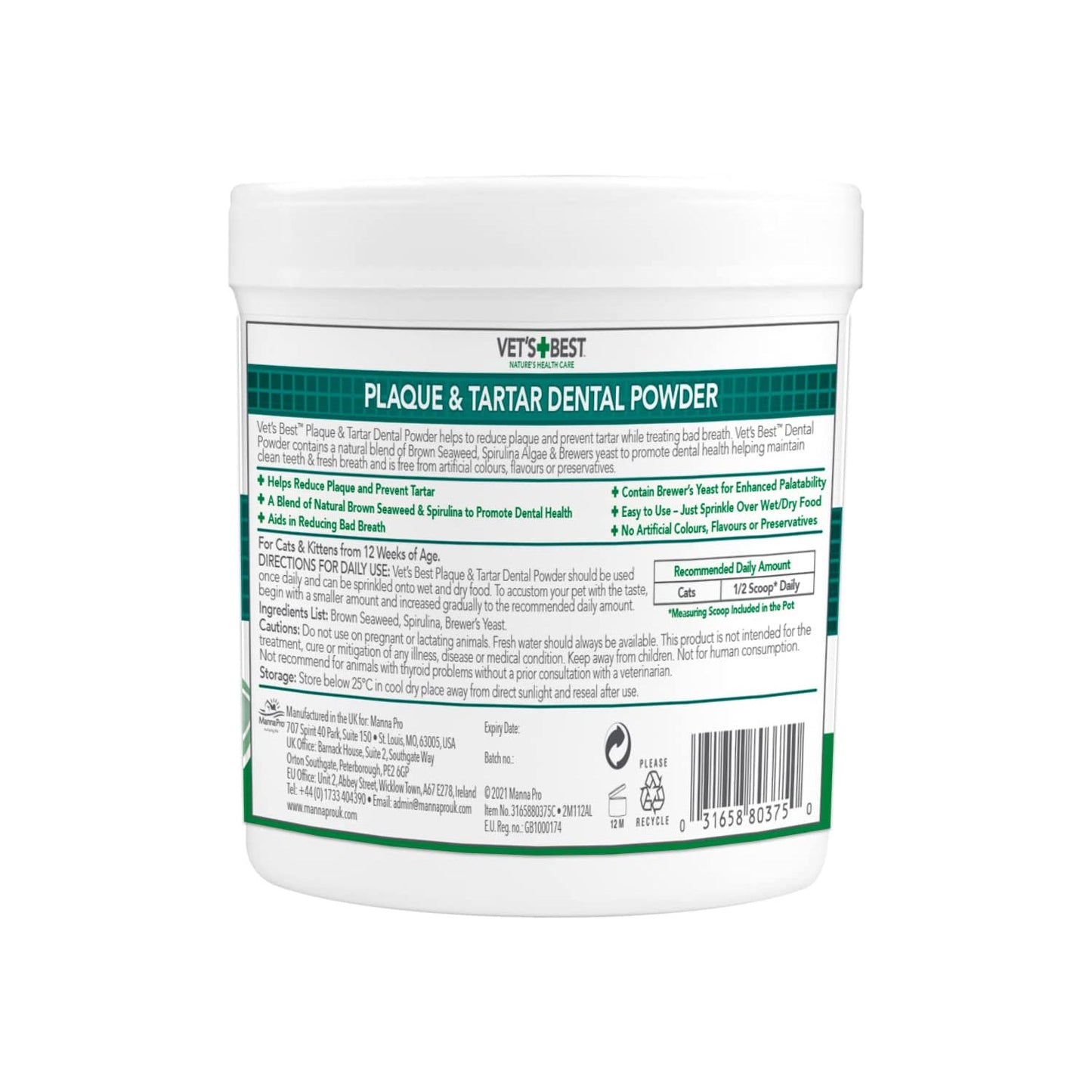 Vet's Best Advanced Dental Powder for Cats - 45g