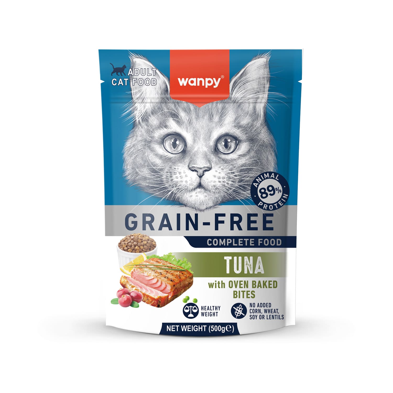 Wanpy Grain Free Complete Food for Adult Cat - Tuna Recipe - 500g