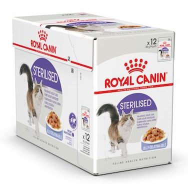 Royal Canin Feline Health Nutrition Sterilised Jelly (Wet Food   Pouches) 12 x 85 g