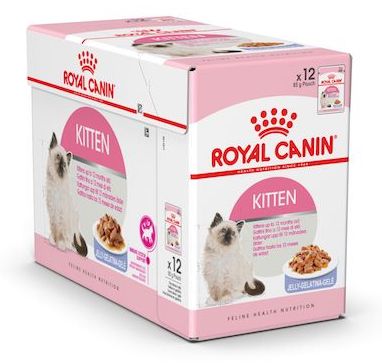 Royal Canin 12 x 85 gm Feline Health Nutrition Kitten Jelly (Wet Food Pouches)
