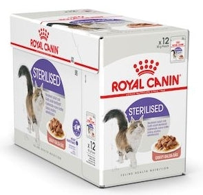 Royal Canin 12 x 85 gm Feline Health Nutrition Sterilised Gravy (Wet Food Pouches)