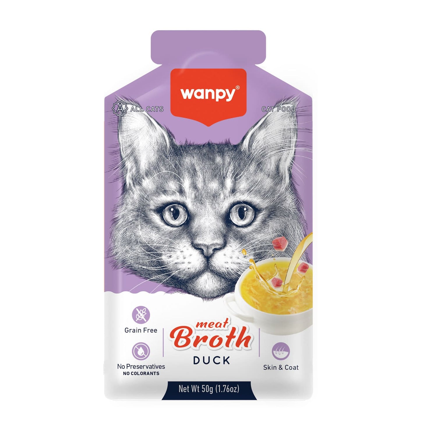 Wanpy Meat Broth Duck for Cats (50gm) - 1Box 12pcs