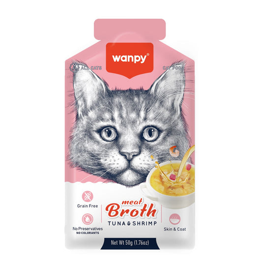 Wanpy Meat Broth Tuna &amp; Shrimp for Cats (50gm)  1Box 12pcs