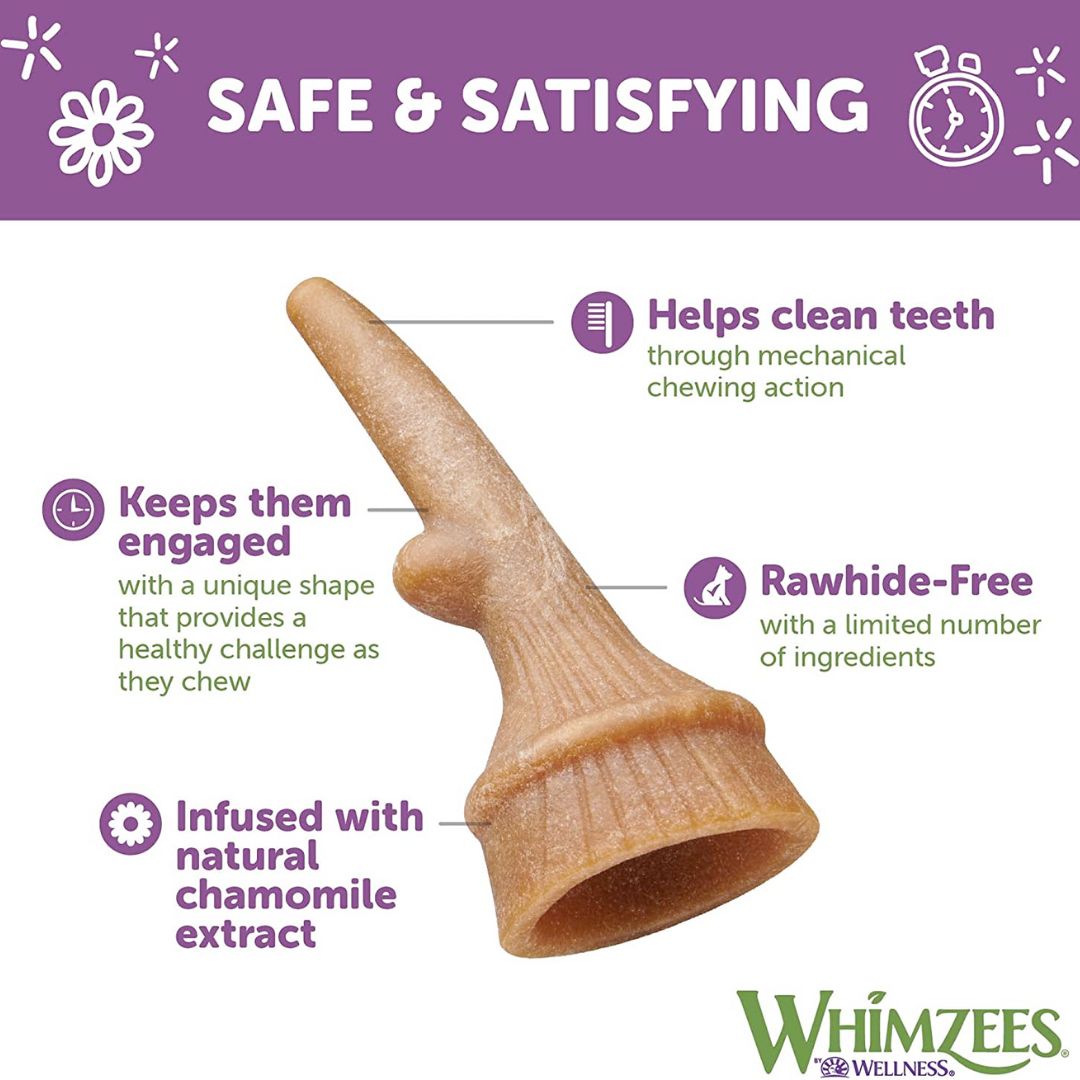 WHIMZEES Occupy Antler Natural Dental Chews for Dogs - Medium (12pc)