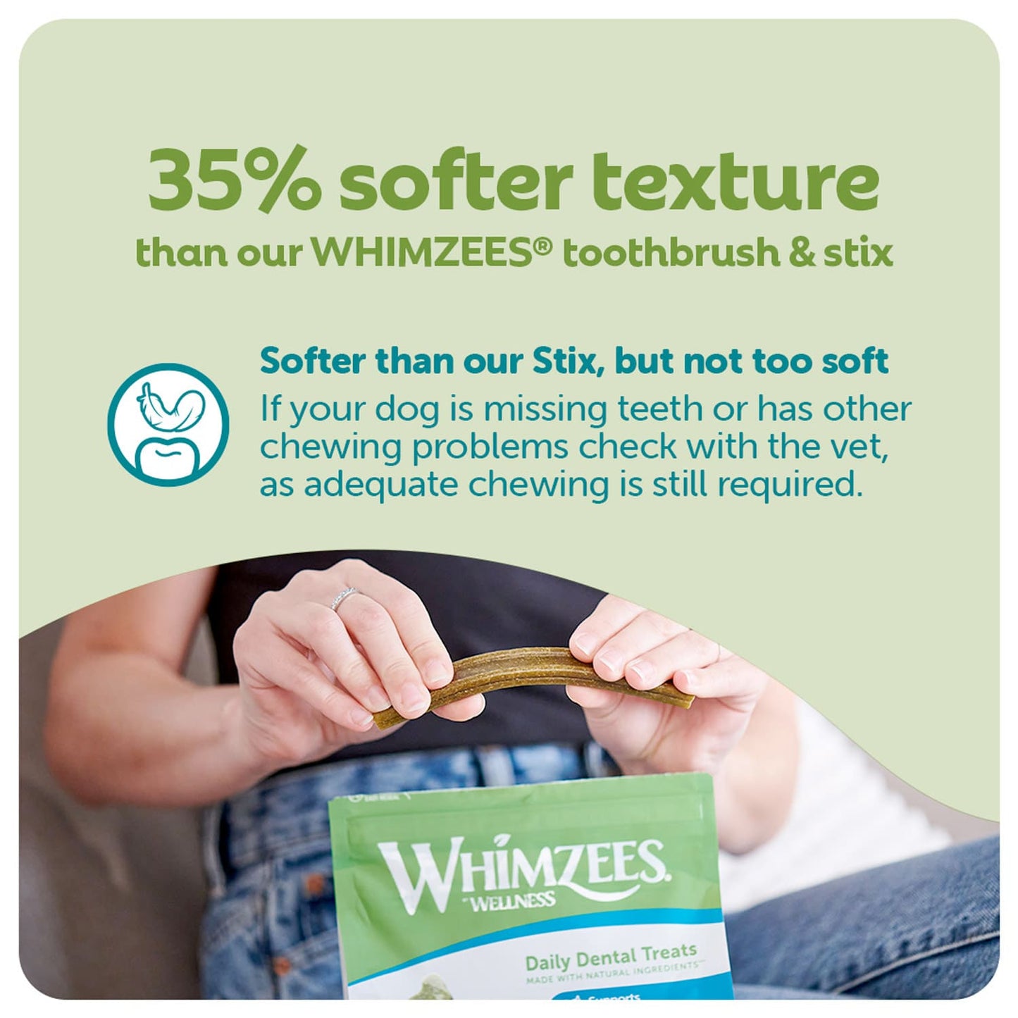 Whimzees Soft Daily Dental Dog Treats Value Bag -  Small (28 pcs)