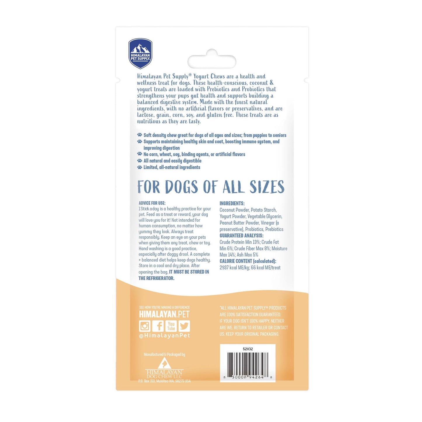 Himalayan Yogurt Sticks - Peanut Butter