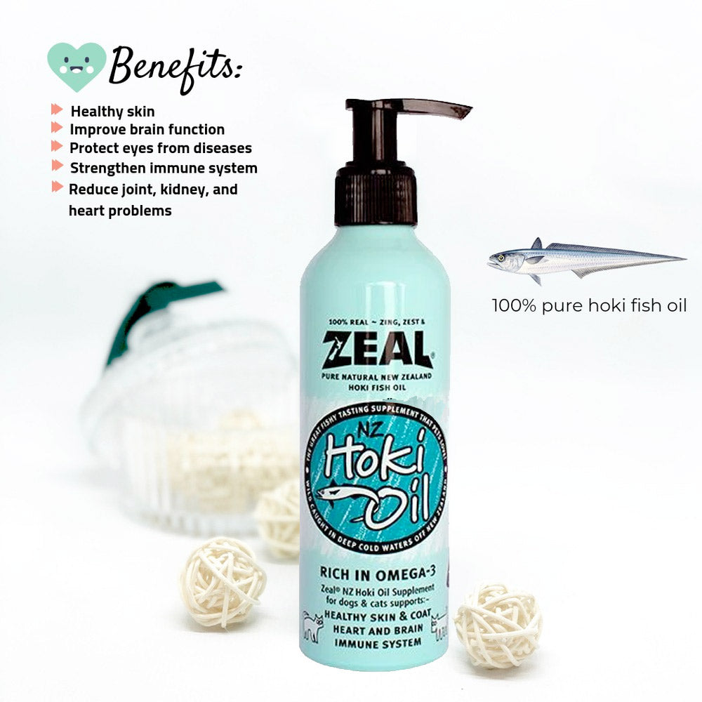 Zeal Natural Hoki Fish Oil Supplement for Cats  &  Dogs (225ml)