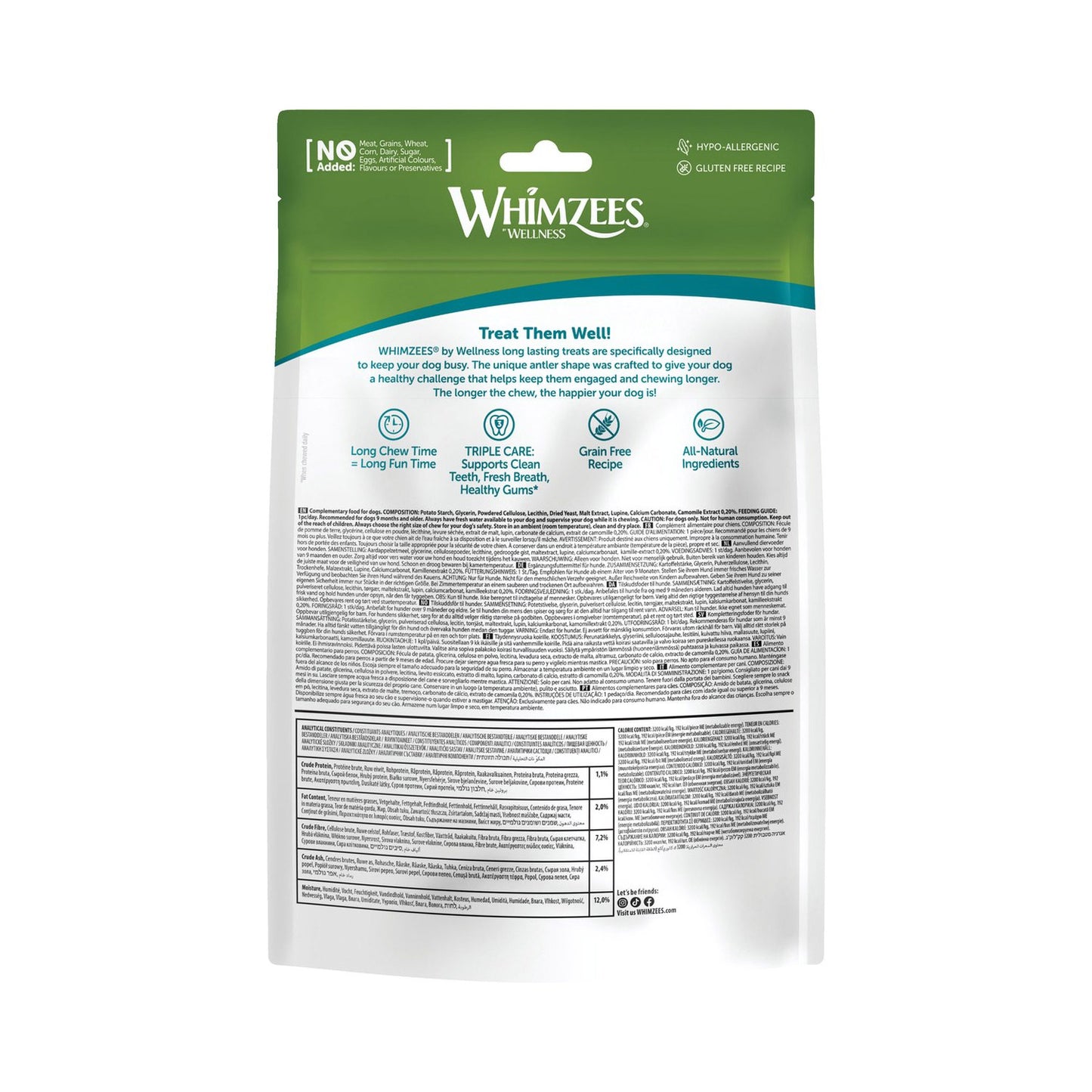 WHIMZEES Occupy Antler Natural Dental Chews for Dogs - Small (24pc)