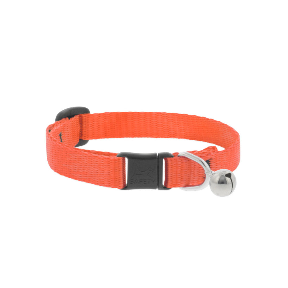 Basic Solids Safety Cat Collar with Bell - Orange