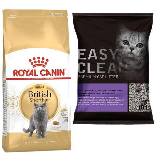 FREE Emily Pets Easy Clean Cat Litter 10L Combo with Royal Canin British Shorthair Dry Food 4kg