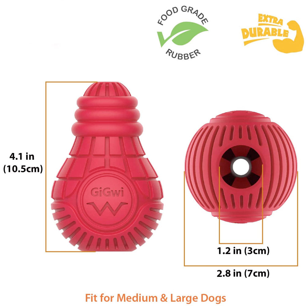 Red Bulb Dispensing Treat Dog Toy - Medium